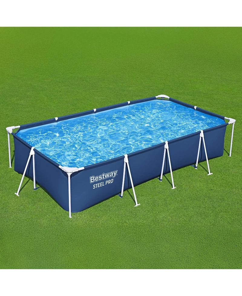Bestway Steel Pro 13 Foot x 32 Inch Rectangular Above Ground Swimming Pool