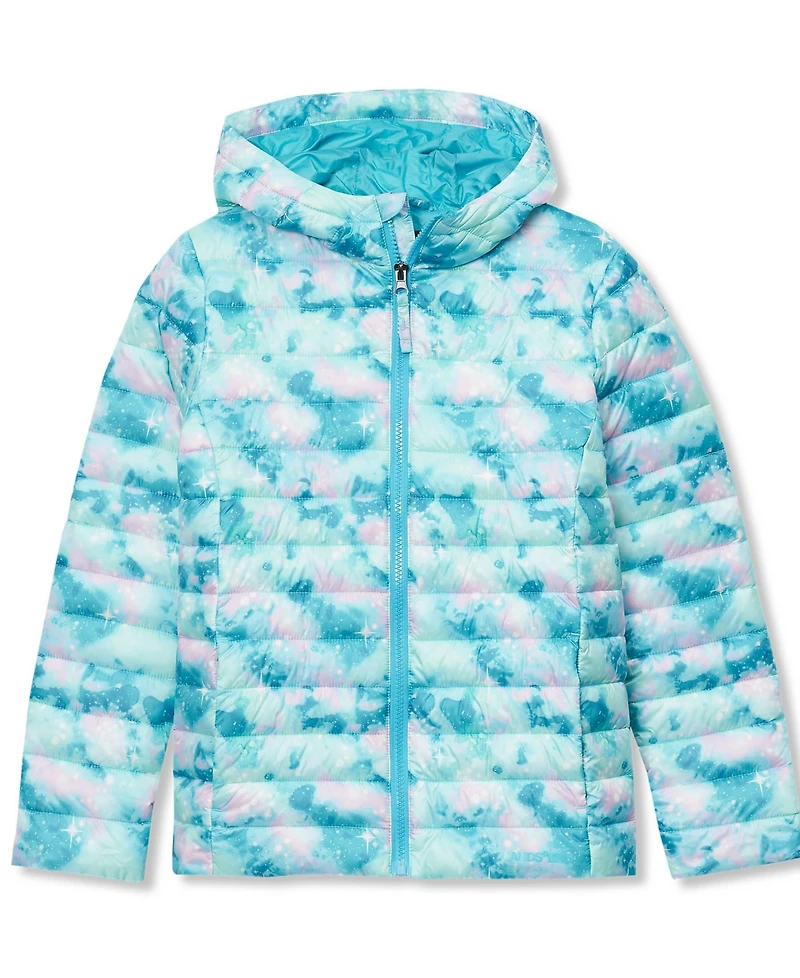 Lands' End Girls FeatherFree Insulated Hooded Packable Jacket