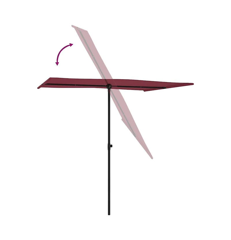 Garden Parasol Bordeaux Red Polyester, Aluminum 78.7 x 59.1 in