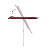 Garden Parasol Bordeaux Red Polyester, Aluminum 78.7 x 59.1 in