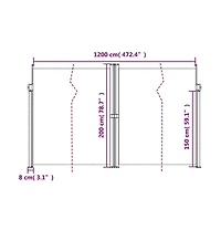 Retractable Side Awning Anthracite Polyester with Pu coating