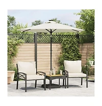 Garden Parasol White Fabric (100% polyester), steel Large