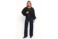 Petal and Pup Women's Yuki Tonal Embroidered Flower Jacket - Black L