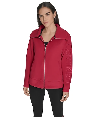 Calvin Klein Women's Active Tech Fleece Mock-Neck Jacket