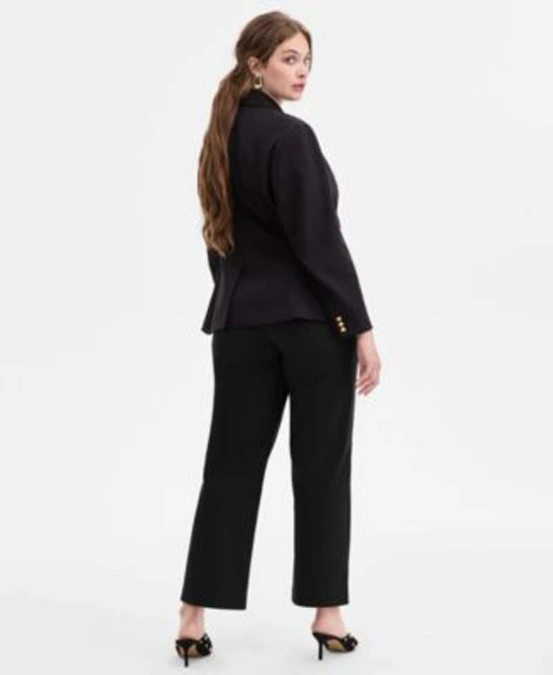 I.N.C. International Concepts Plus Size Faux Double Breasted Blazer Mid Rise Pull On Straight Leg Pants Macys Exclusive