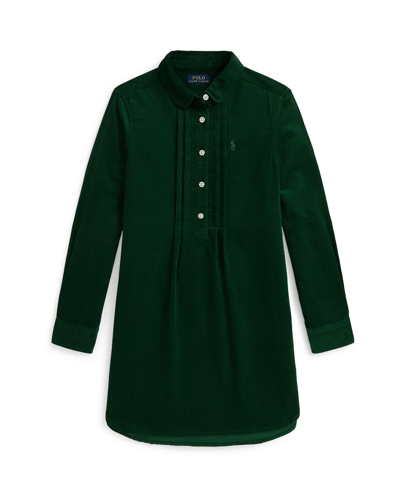 Polo Ralph Lauren Girls 7-16 Pintucked Long Sleeves Corduroy Dress