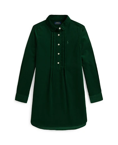 Polo Ralph Lauren Girls 7-16 Pintucked Long Sleeves Corduroy Dress