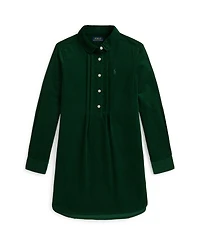 Polo Ralph Lauren Girls 7-16 Pintucked Long Sleeves Corduroy Dress