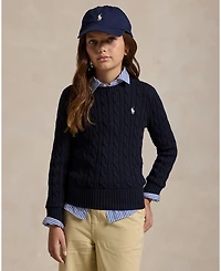 Polo Ralph Lauren Girls 7-16 Cable-Knit Long Sleeves Sweater