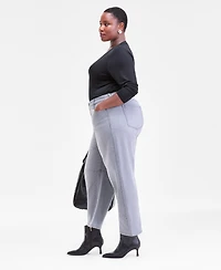 I.n.c. International Concepts Plus High Rise Rhinestone Barrel-Leg Jeans, Macy's Exclusive