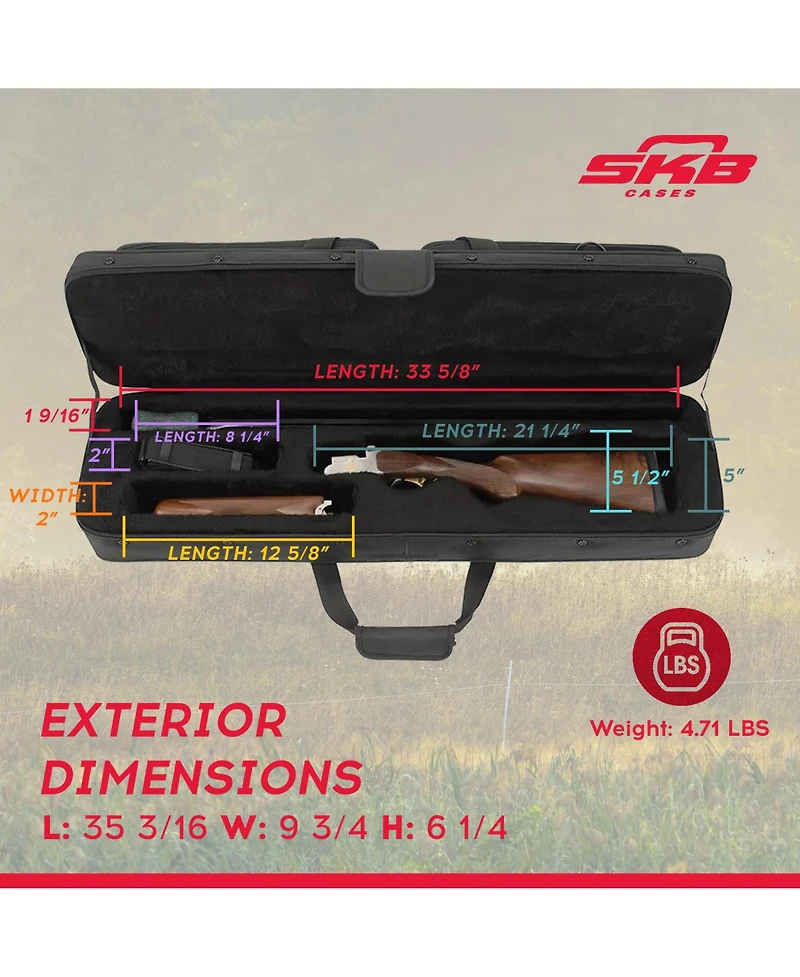 Skb Cases 3409 Canvas Exterior and Eps Interior Hybrid Breakdown Shotgun Case
