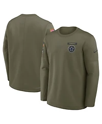 Nike Men's Olive Dallas Cowboys 2025 Salute to Service Coaches Therma-Fit Long Sleeve T-Shirt
