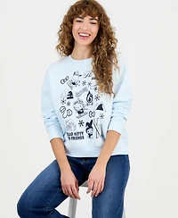 Grayson Threads, The Label Juniors' Hello Kitty Winter Grid Fleece Crewneck Sweatshirt