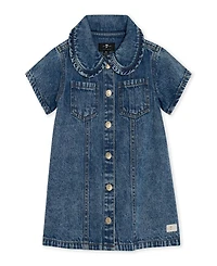 7 For All Mankind Baby Girls Denim Dress with Coordinating Bloomers