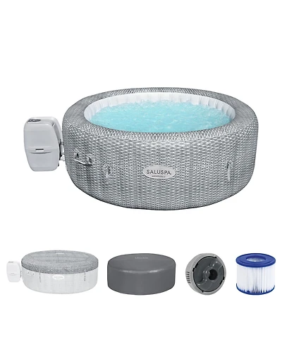 Bestway SaluSpa Honolulu AirJet Inflatable Hot Tub with EnergySense Cover, Grey