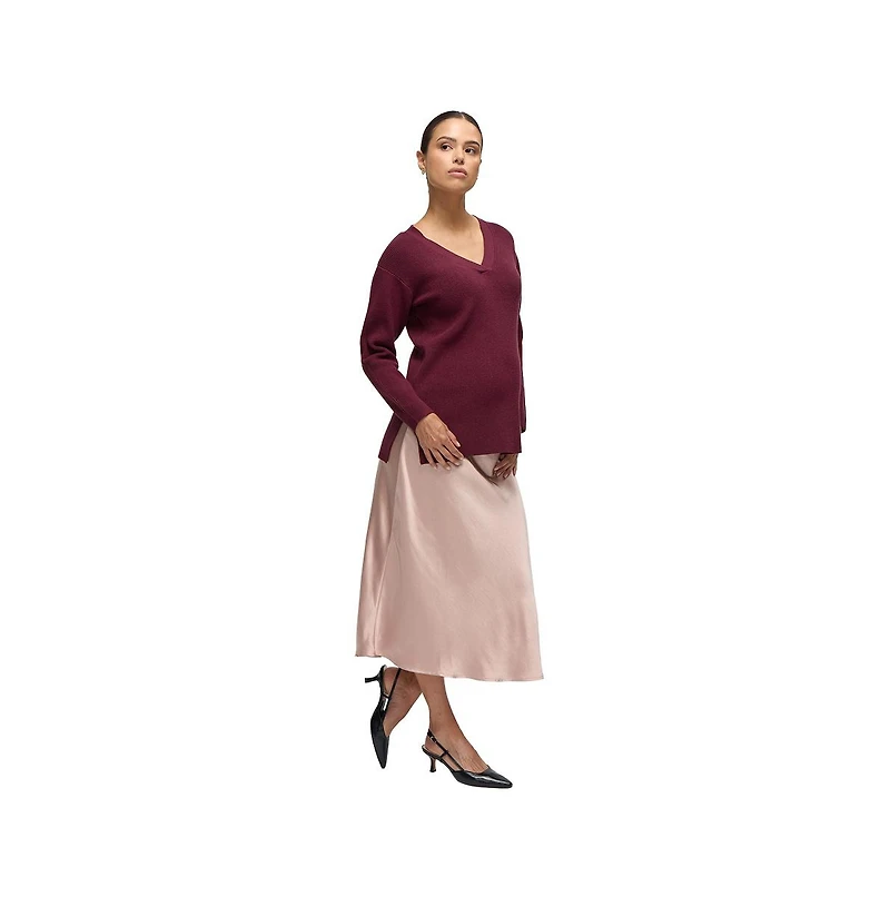 Ingrid + Isabel Maternity Satin Midi Skirt