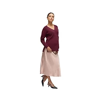 Ingrid + Isabel Maternity Satin Midi Skirt