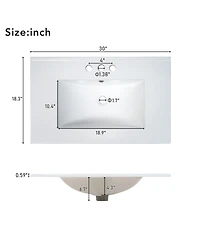 Lovmor 30inch Gray Bathroom Vanity with Single Sink Combo Cabinet Undermount Sink Bathroom Storage Cabinet with 2 Doors