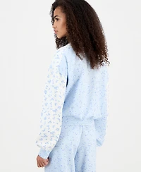 Tinseltown Juniors' Scuba V-Neck Colorblock Sweatshirt