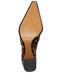 Schutz Women's Raffaela Animal Print Pointy Toe Dress Booties