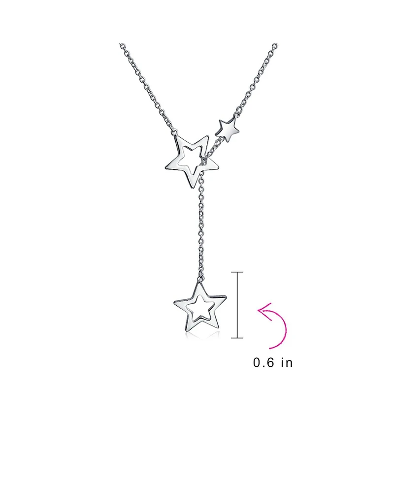 Bling Jewelry Astrology Celestial American Usa Patriotic Open Lucky Stars Rock Star Dangling Lariat Y Necklace Sterling Silver Adjustable