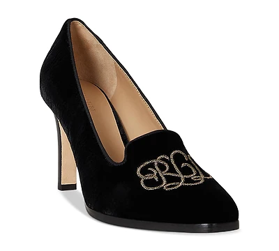 Lauren Ralph Women's Corah Embroidered-Logo Pumps