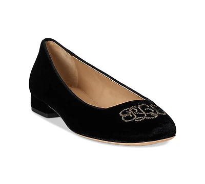 Lauren Ralph Women's Emellie Logo Plaid Ballet Flats