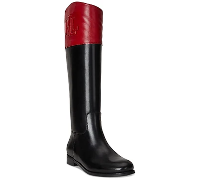 Lauren Ralph Women's Justine Ii Two-Tone Leather Riding Boots