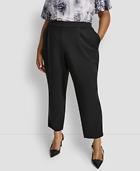 Dkny Plus Pleated Ponte Ankle Pants