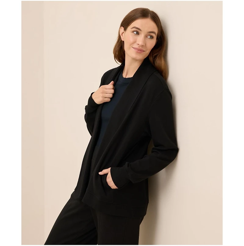Pact Women's Organic Cotton Airplane Short Drape Cardigan