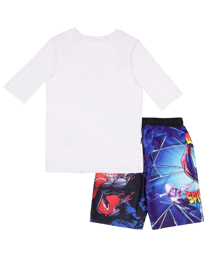 Spider-Man Boys Quick-Drying Short and Trunks 2-Piece Swimwuit Set