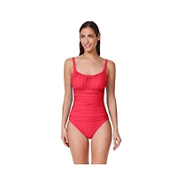 Profile by Gottex Women's Tutti Frutti Fashion Shirred Peasant One Piece