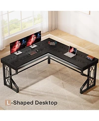 Tribesigns Modern L Shaped Gaming Desk, Corner Desk Gaming Table, Computer Desk Sturdy Writing Workstation