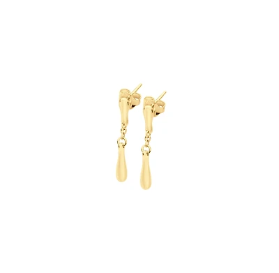 Falling Drop Earrings in Gold Vermeil