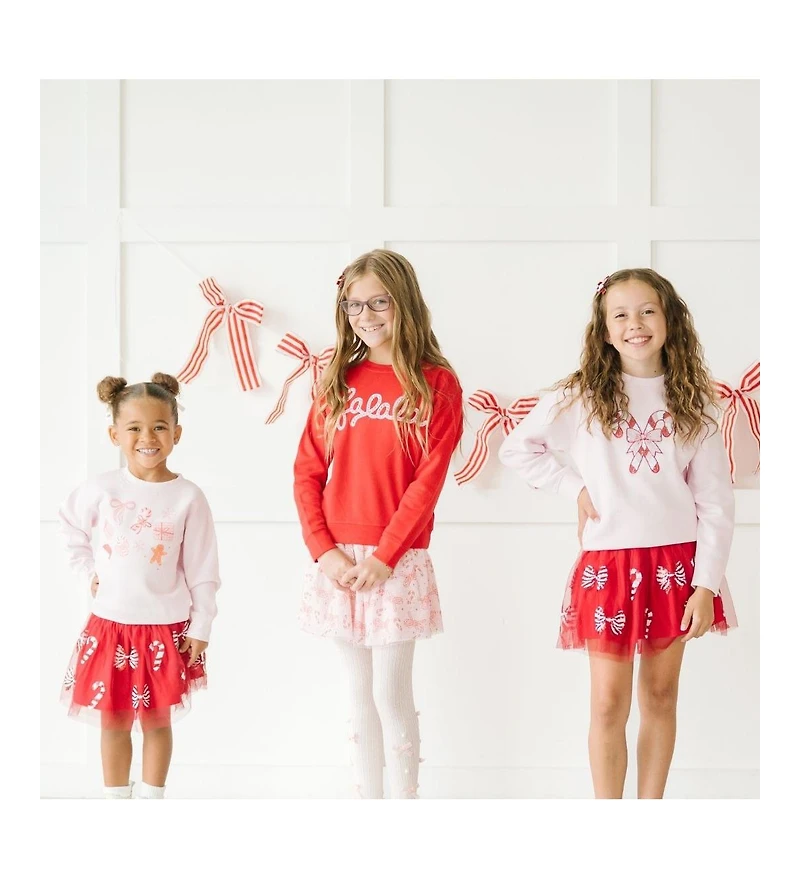 Sweet Wink Toddler Girls Falala Patch Christmas Sweatshirt