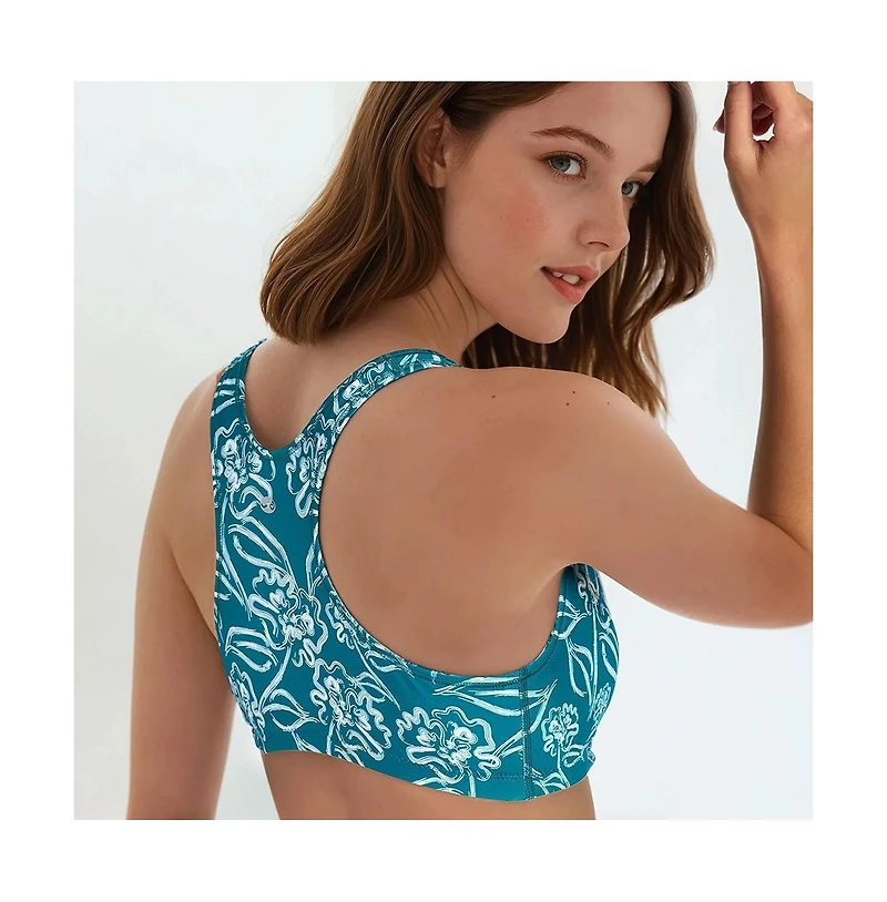 Calypsa Women's Racerback Swim Bra with Removable Cups