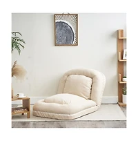 Cesicia Triple Fold-Down Sofa Adjustable Recliner with Thick Mattress for Multifunctional Use