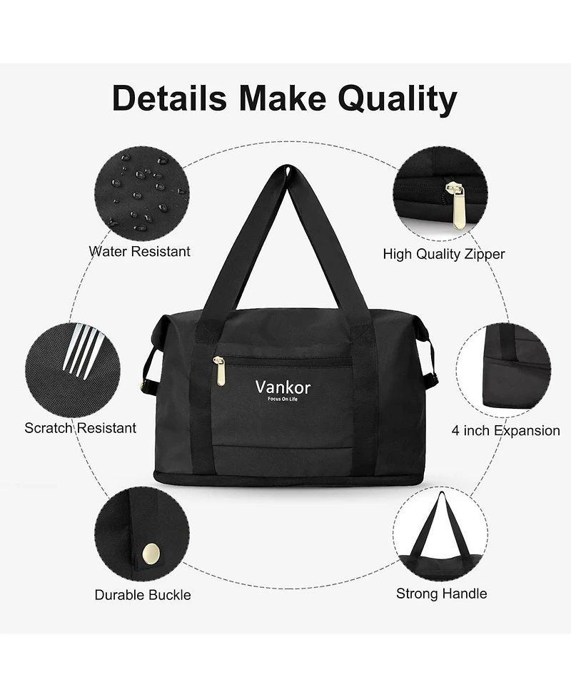 Expandable Travel Duffle Bag for Travel, Foldable Carry on Tote Bag Weekender Overnight Hosptital Bag for Men Women Lightweight Luggage Maternity Bag