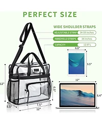 CUrbanmax lear Bag Stadium Approved, 12×6×12 Clear bag for Stadium Events, Women's Handbag for Sports Concert Festival Work