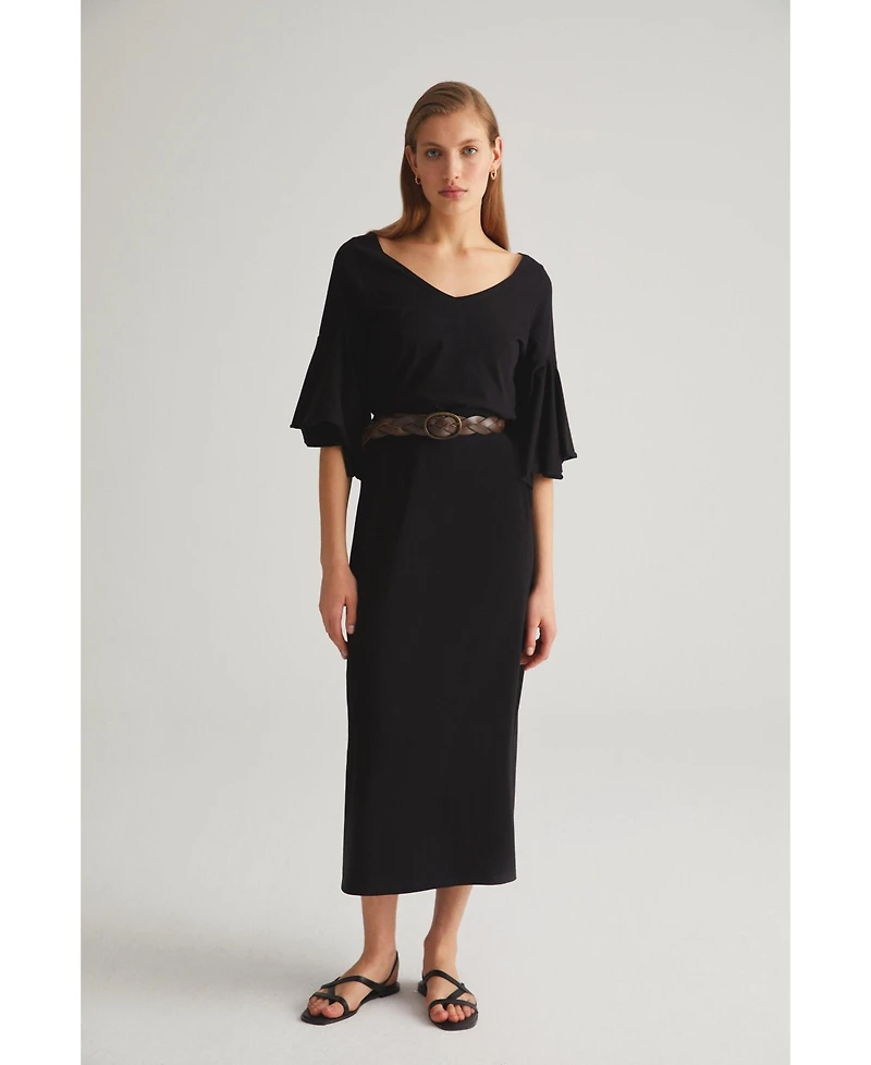 Labeca London Us Women's Ruffled Sleeve Dress
