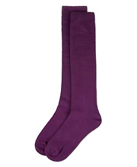 MeMoi Women's Cotton Blend Solid Knit Knee High Socks
