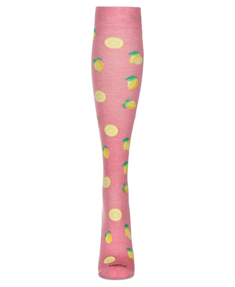 MeMoi Women's Lemons 8-15MMHG Graduated Compression Socks