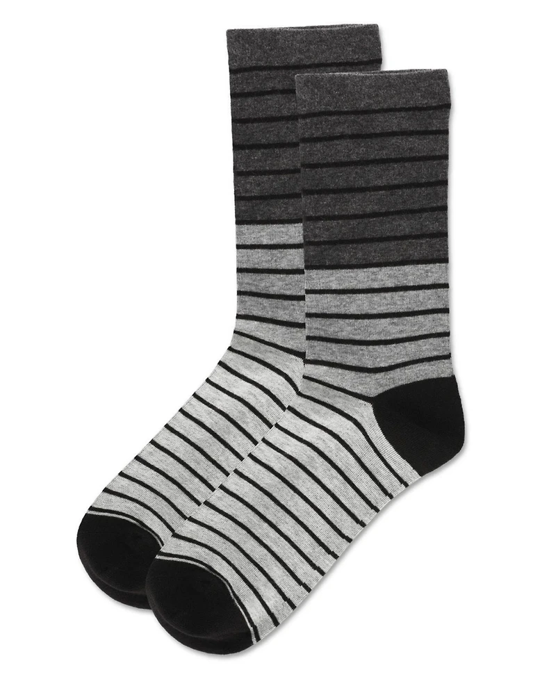 MeMoi Women's Shaded Stripes Wool Blend Crew Socks