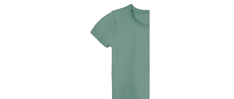 Mightly Toddler Girls Fair Trade Organic Cotton Ribbed Scoop Neck Tee