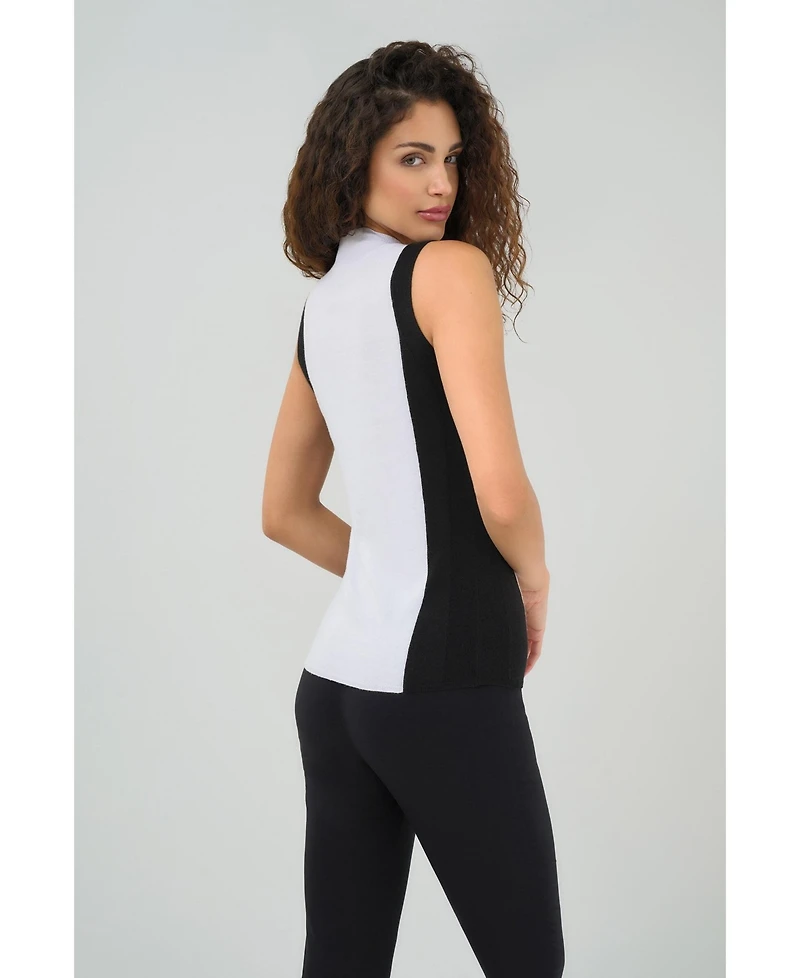Anatomie Women's Abryl Contrast Cashmere Blend Mockneck Top