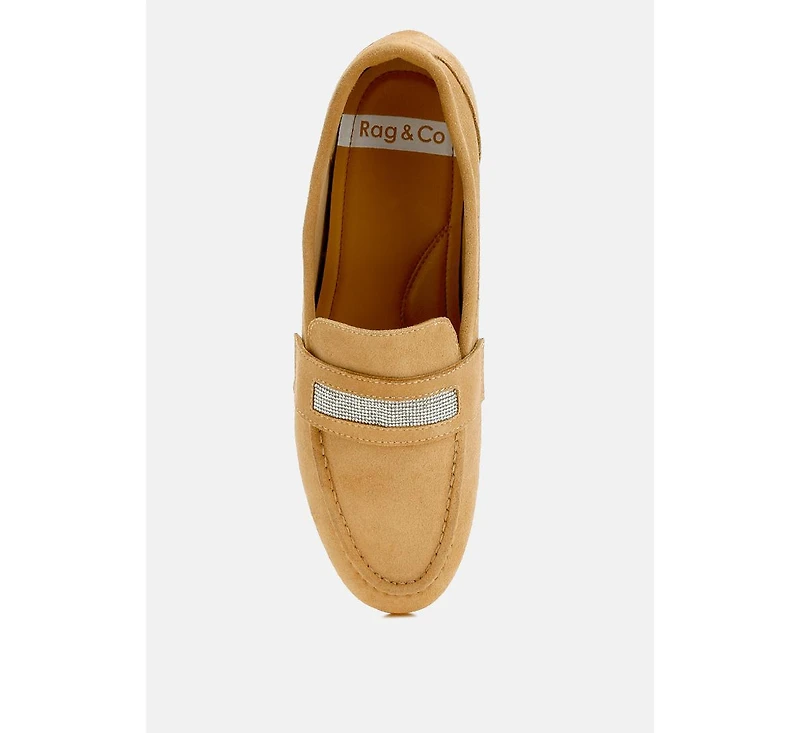 New Ode Rhinestone Penny Strap Loafers