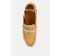 New Ode Rhinestone Penny Strap Loafers