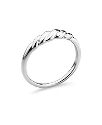 Devata Rope Ring in Rhodium Plated Sterling Silver