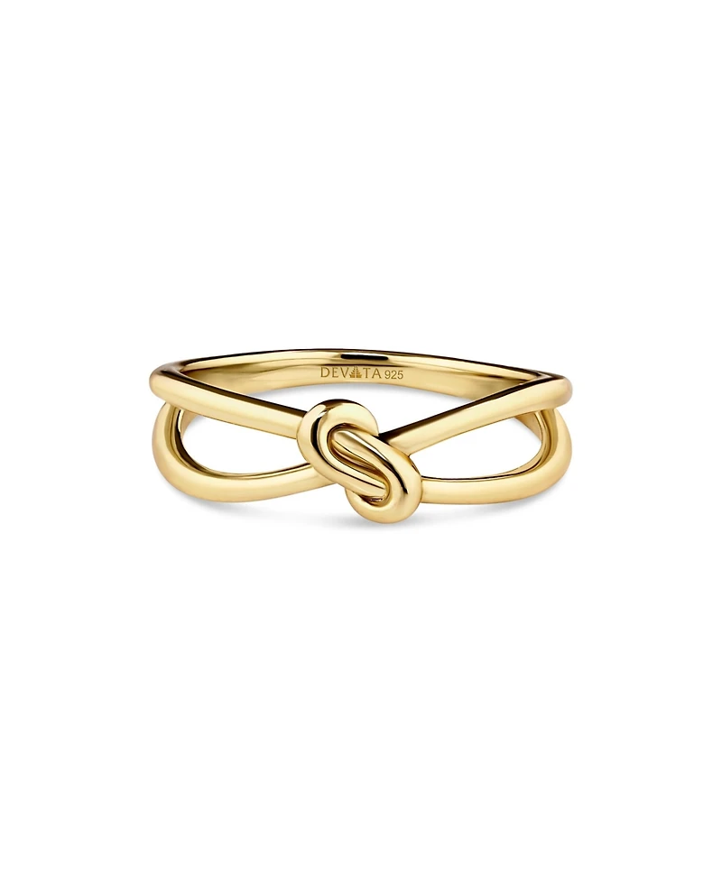 Devata Love Knot Ring in Gold Plated Sterling Silver