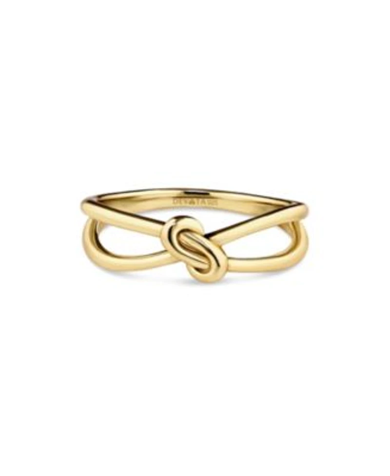 Devata Love Knot Ring In Gold Plated Sterling Silver Size 7